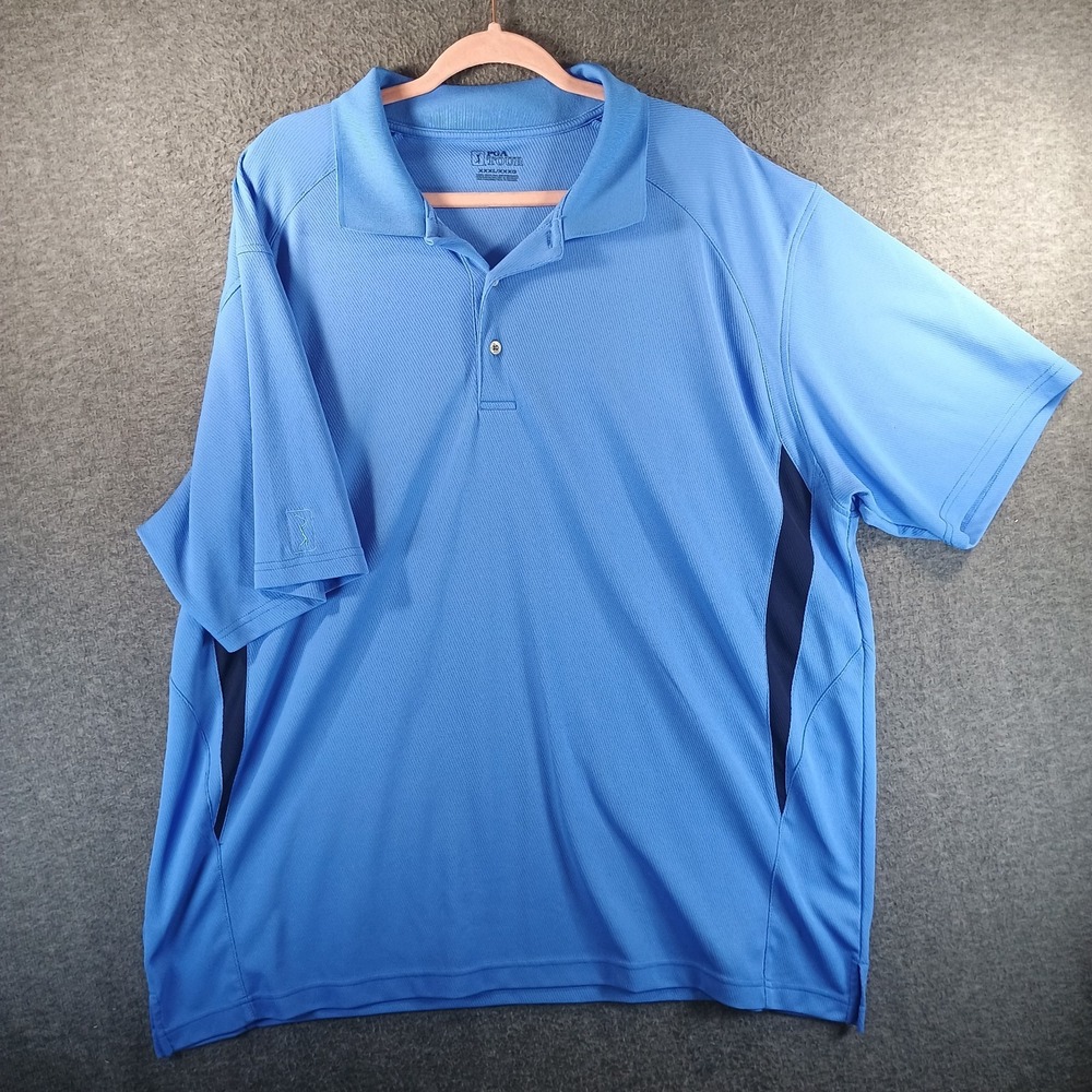 PGA Tour Golf Polo Men XXXL Blue Short Sleeve Lightweight 3XL Logo‎